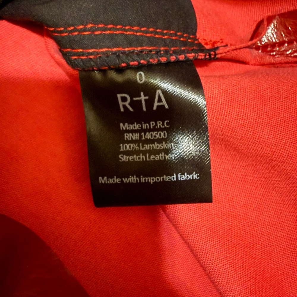 New!! RtA Red Leather Mini Skirt - 0 - Picture 5 of 8